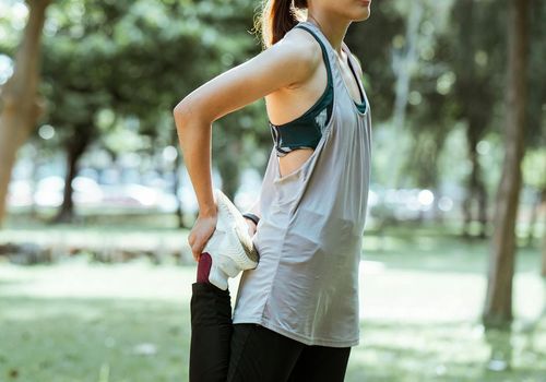 Man stretching after morning run